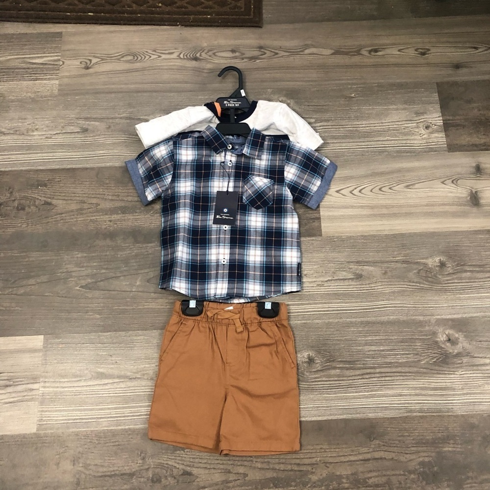 Ben Sherman Blue Plaid Shirt and Shorts Bundle 24M